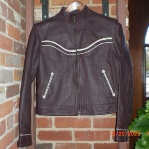 Women's burgundy Leather Jacket